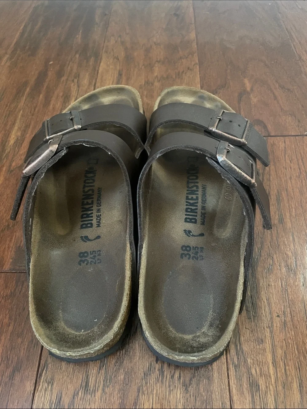 Women’s Birkenstock-   Dark Brown Two-Buckle Sandals